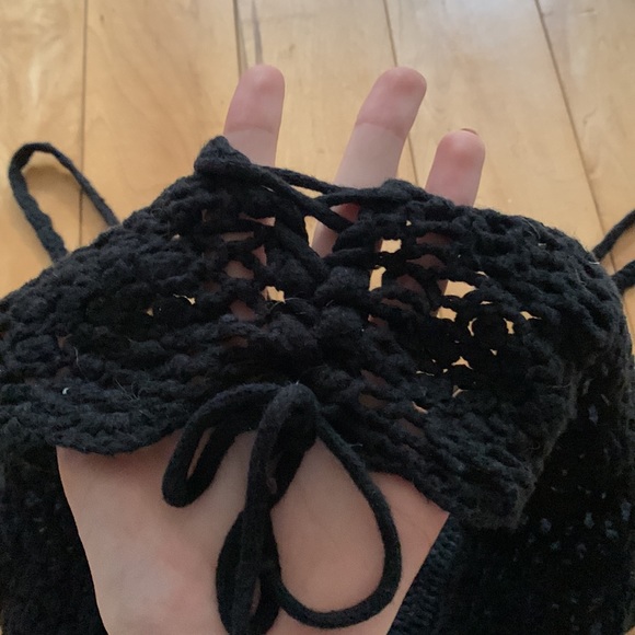 BOGO Black Crochet Bralette / Crop Top - Picture 2 of 2